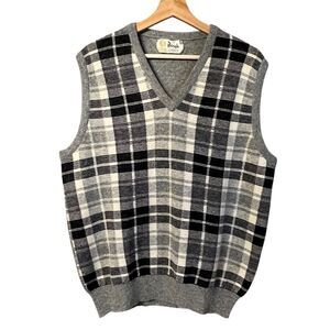 Vintage Pringle of Scotland Mens Lambswool Plaid Vest Size 44 Old Money Preppy